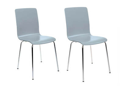 Chaises design cuisine grises (lot de 2) NELLY
