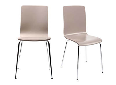 Chaises design cuisine taupe (lot de 2) NELLY