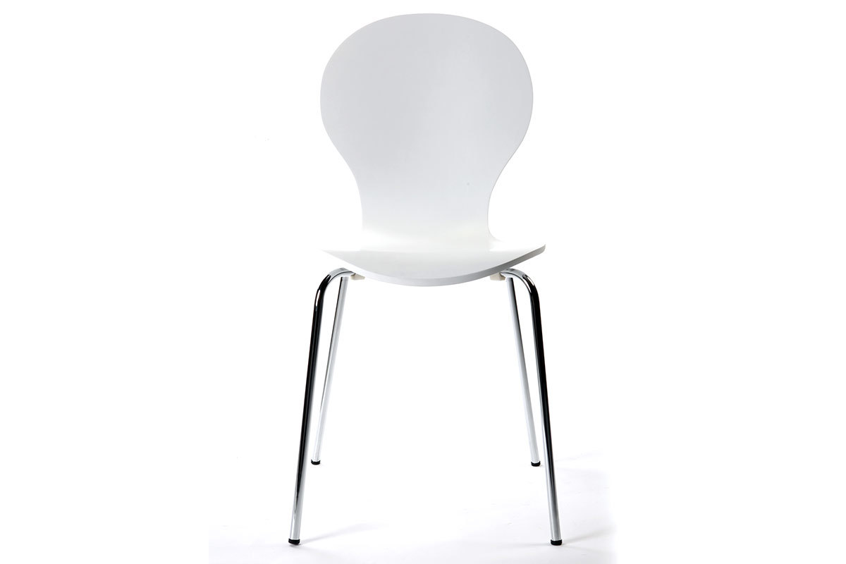 Chaises design empilables blanches (lot de 2) NEW ABIGAIL