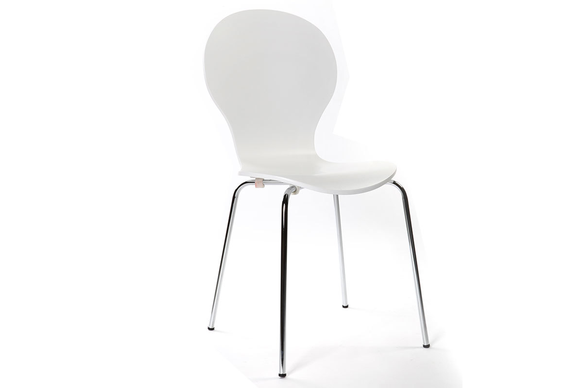 Chaises design empilables blanches (lot de 2) NEW ABIGAIL