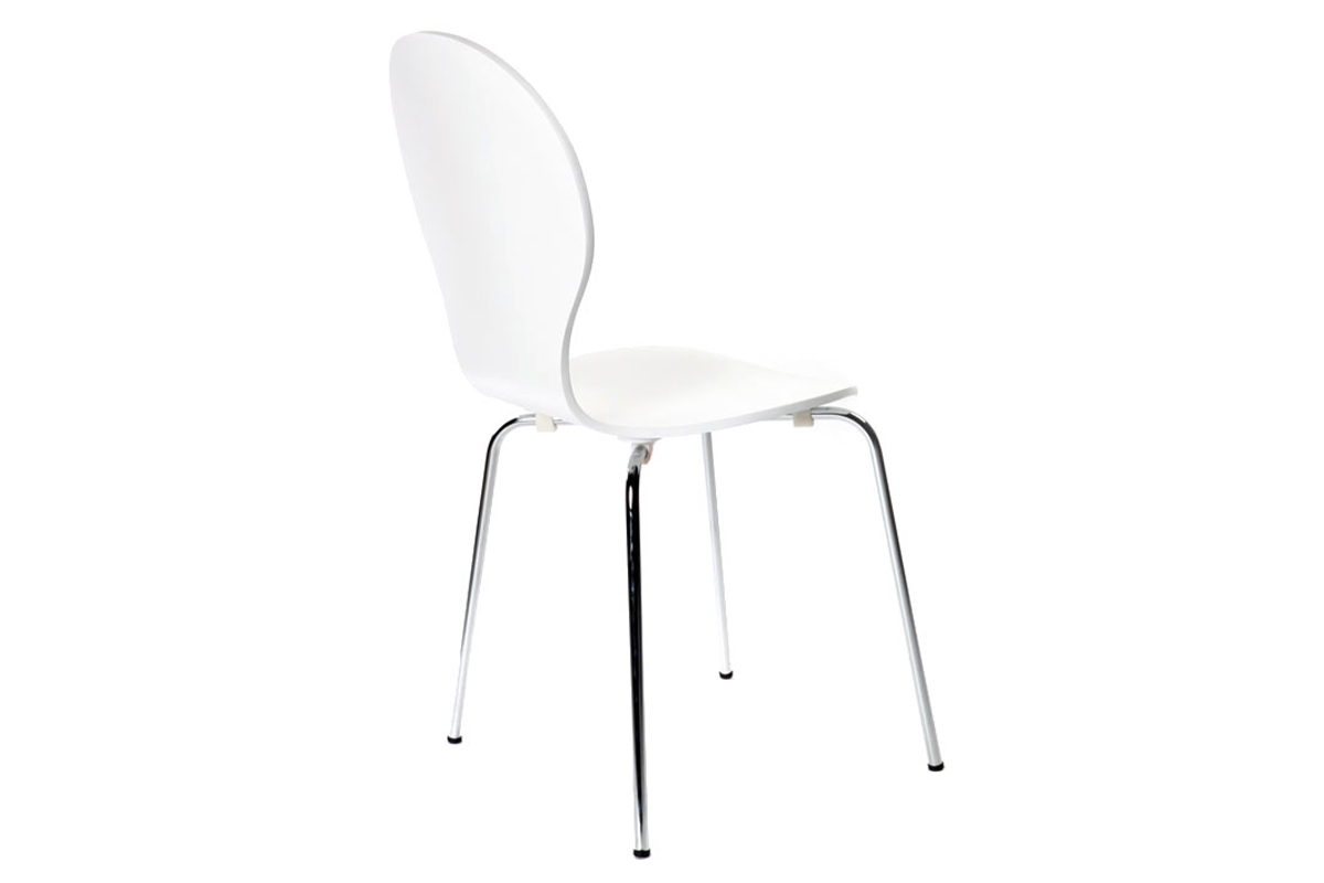 Chaises design empilables blanches (lot de 2) NEW ABIGAIL
