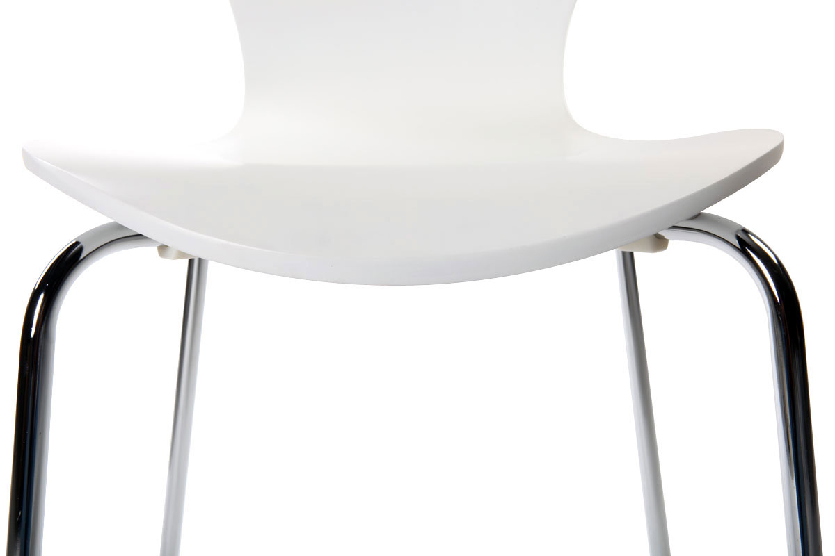 Chaises design empilables blanches (lot de 2) NEW ABIGAIL