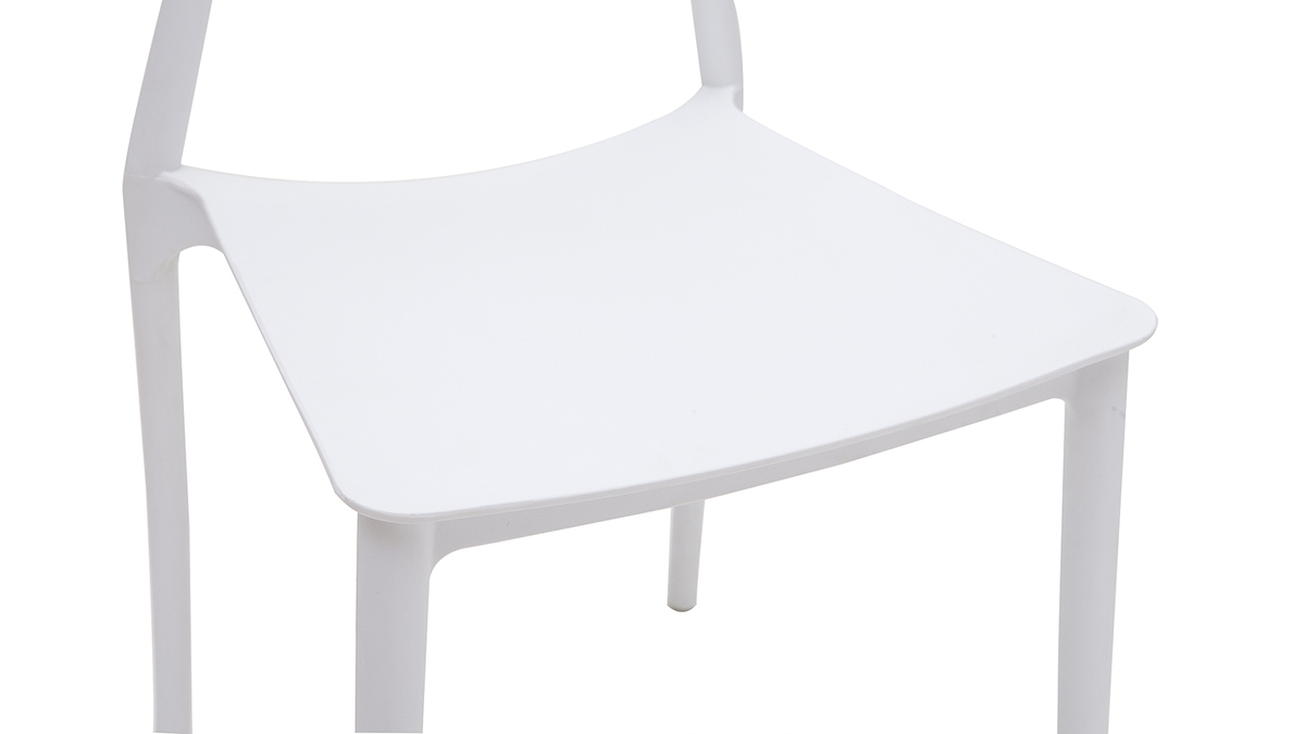 Chaises design empilables blanches intérieur - extérieur (lot de 2) ANNA