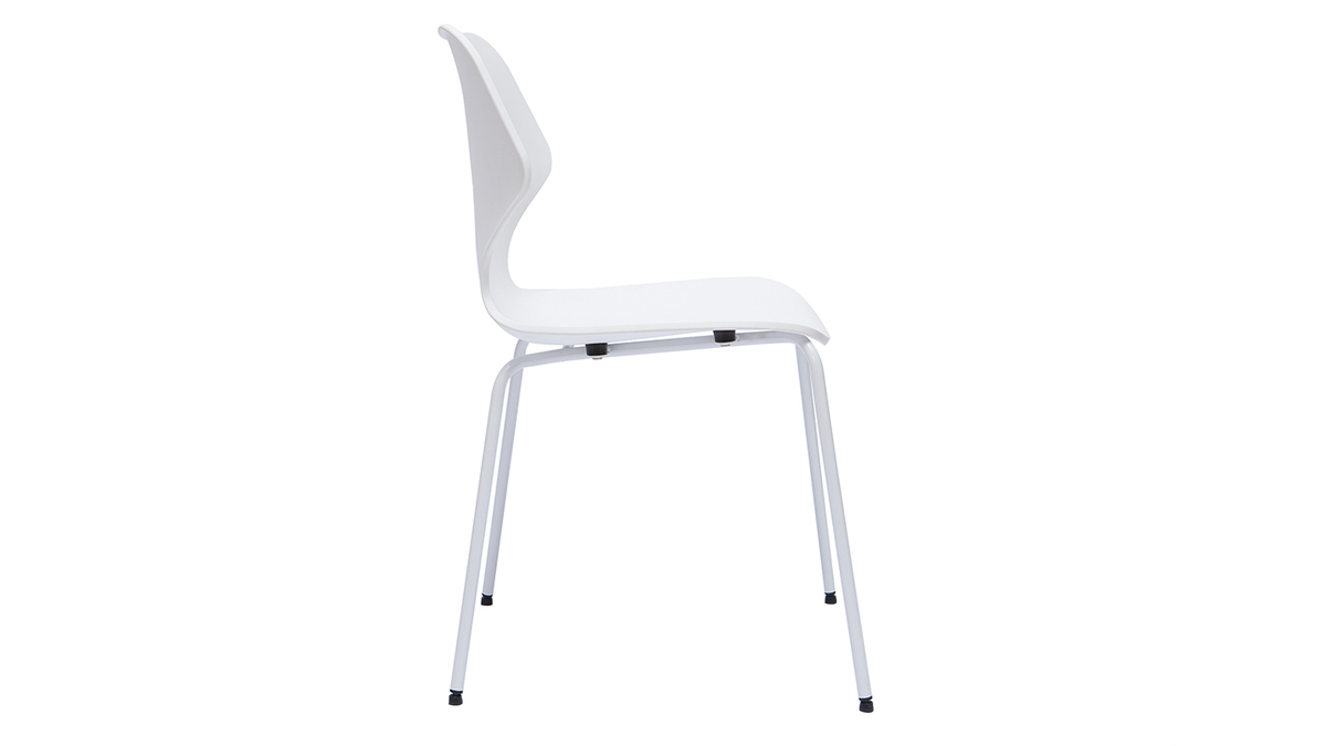 Chaises design empilables blanches intérieur/extérieur (lot de 2) FLIP