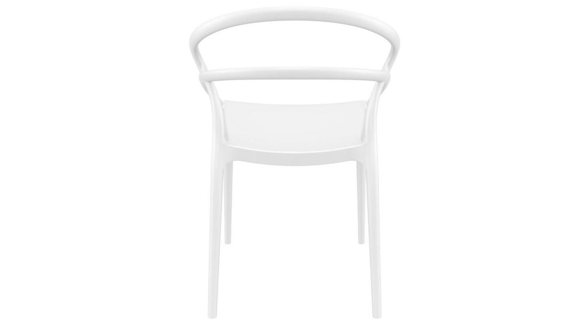 Chaises design empilables blanches intérieur / extérieur (lot de 4) COLIBRI