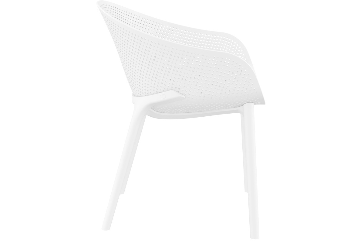 Chaises design empilables blanches int�rieur / ext�rieur (lot de 4) OSKOL