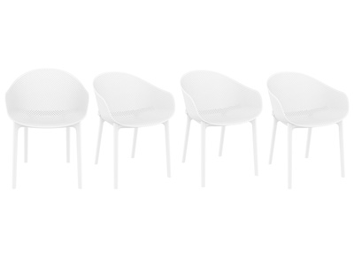 Chaises design empilables blanches int&eacute;rieur / ext&eacute;rieur (lot de 4) OSKOL
