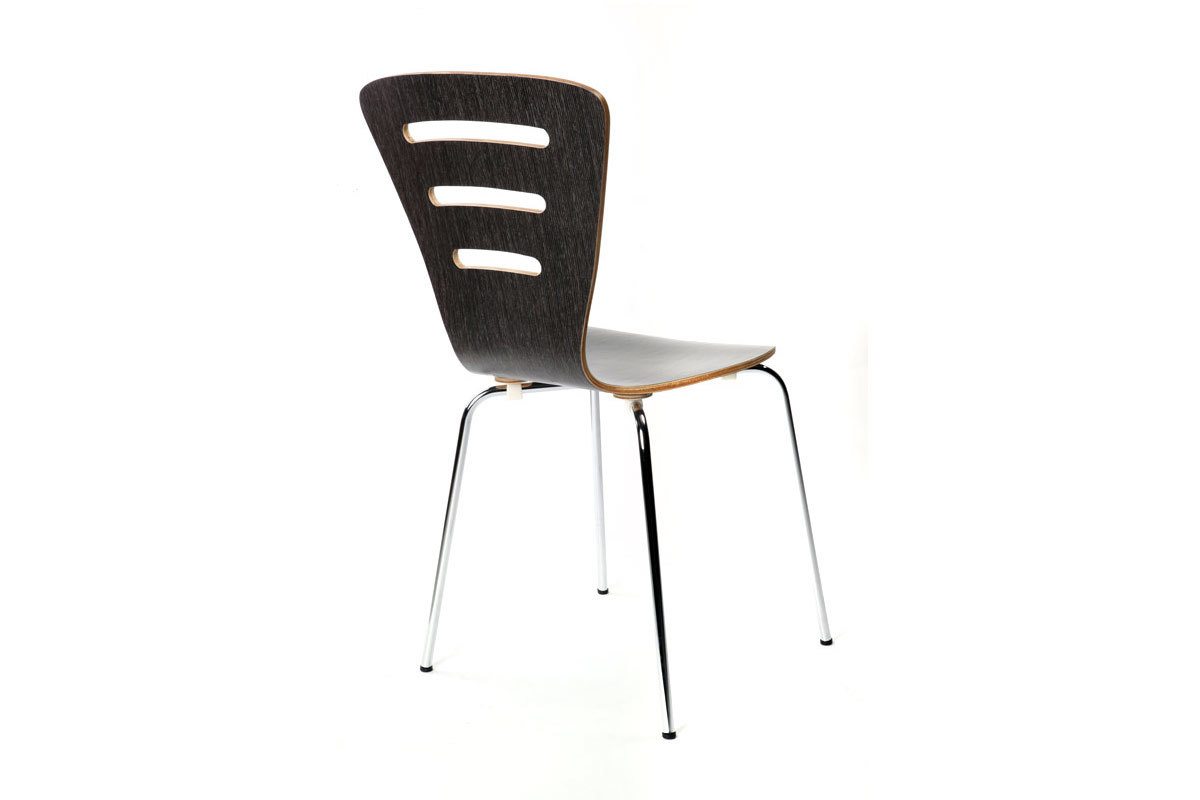 Chaises design empilables bois noir (lot de 2) LENA