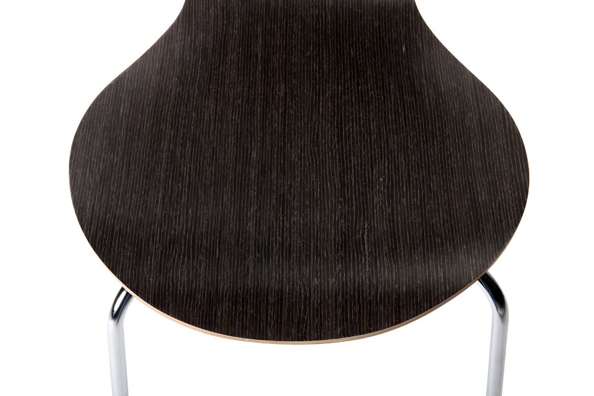 Chaises design empilables bois noir (lot de 2) LENA