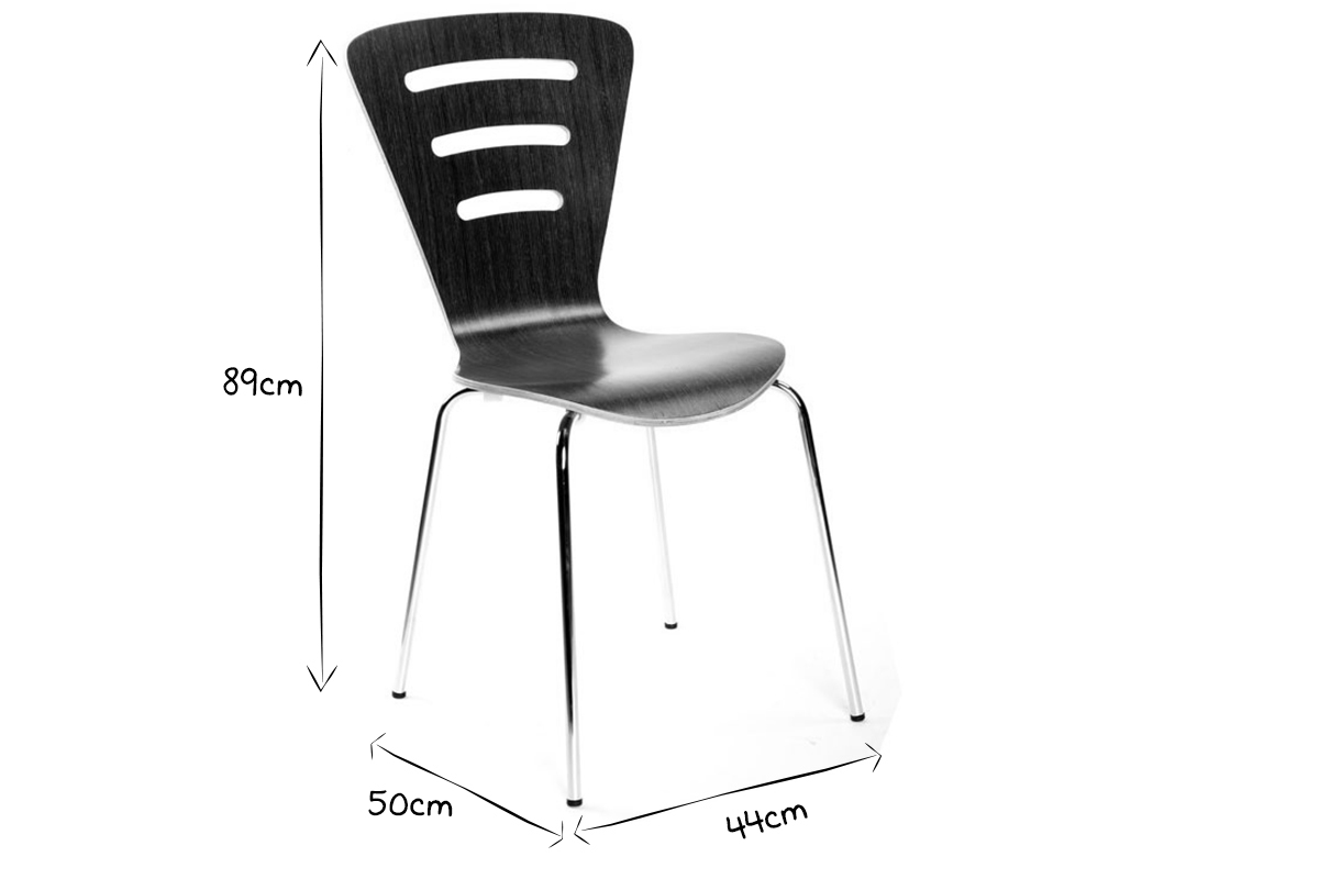 Chaises design empilables bois noir (lot de 2) LENA