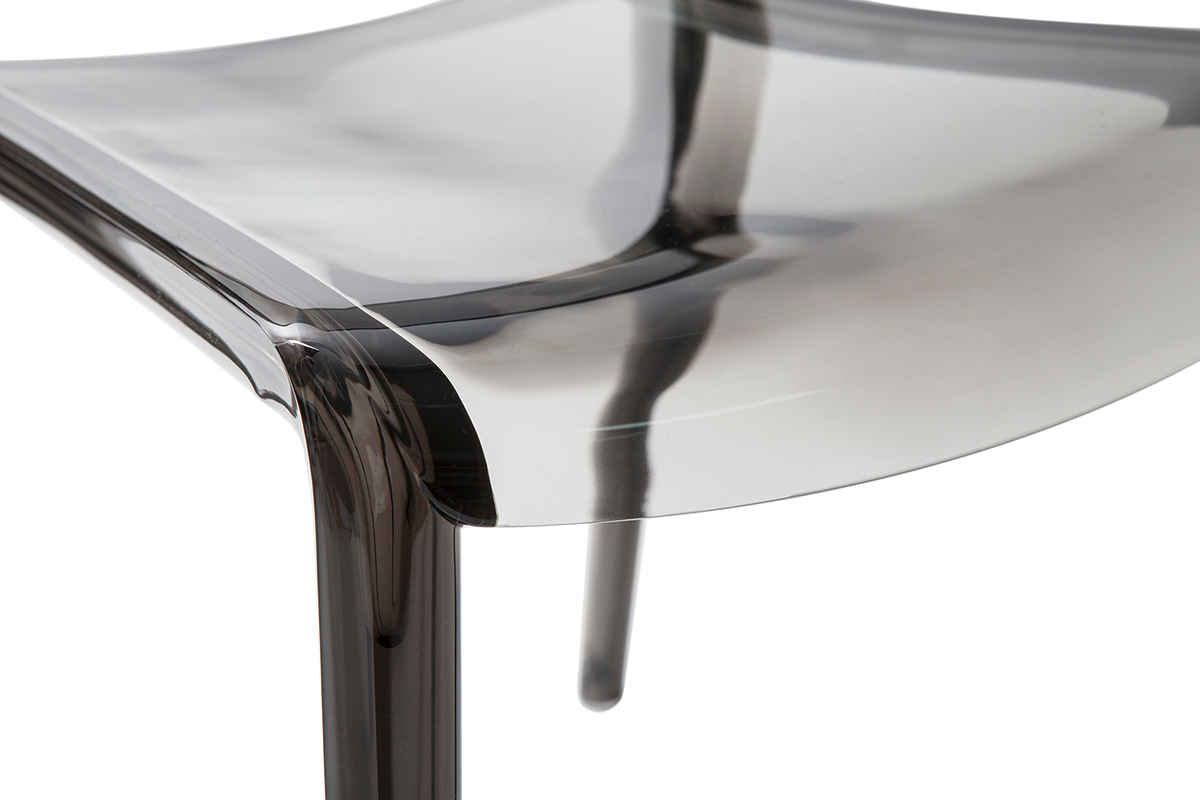 Chaises design empilables gris transparent int�rieur - ext�rieur (lot de 2) YOPAL