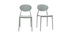 Chaises design empilables grises (lot de 2) ANNA