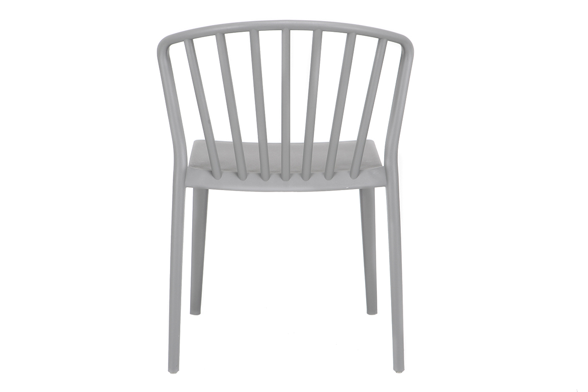 Chaises design empilables grises int�rieur / ext�rieur (lot de 2) PATIO