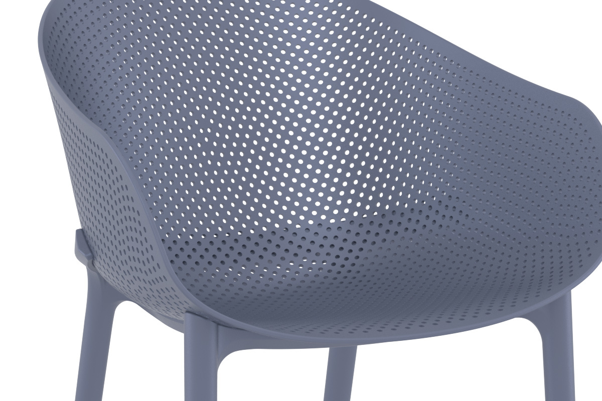 Chaises design empilables grises intrieur / extrieur (lot de 4) OSKOL