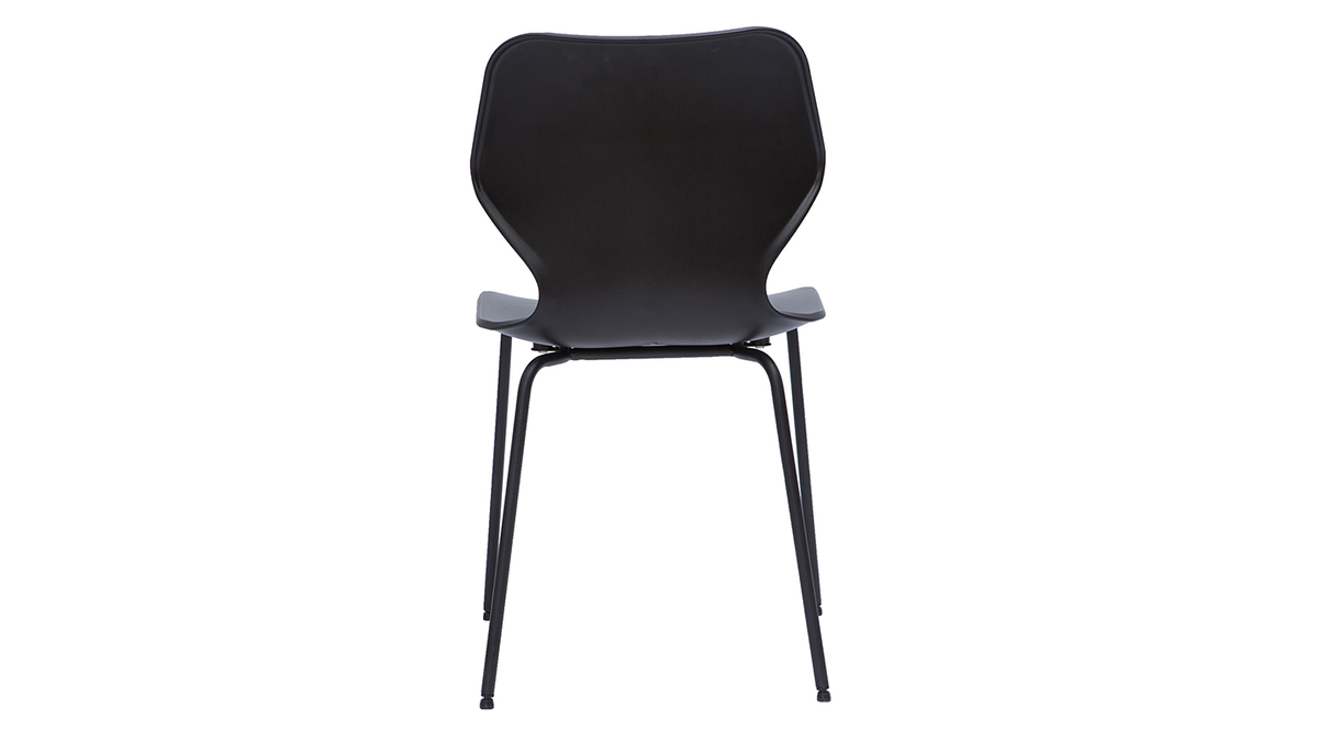 Chaises design empilables noires intérieur / extérieur (lot de 2) FLIP