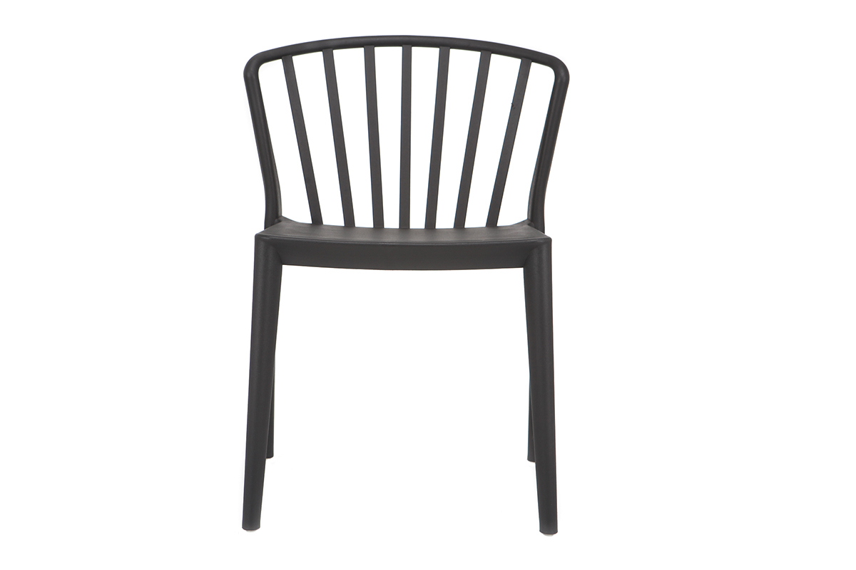 Chaises design empilables noires int�rieur / ext�rieur (lot de 2) PATIO