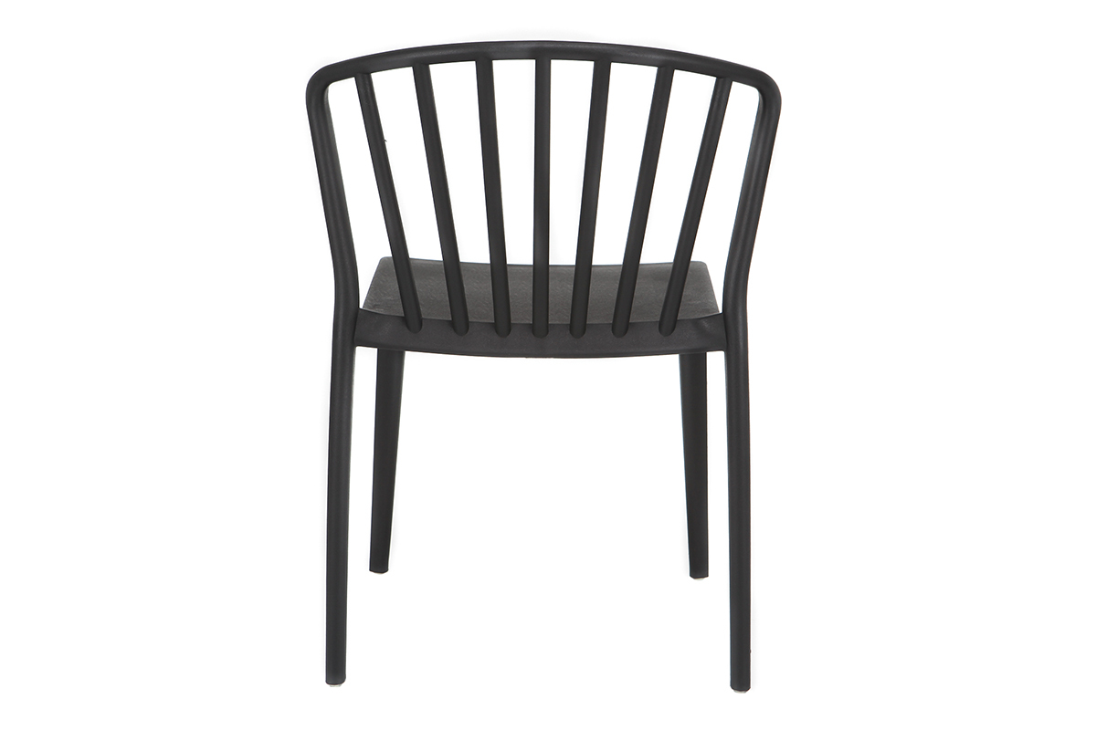 Chaises design empilables noires int�rieur / ext�rieur (lot de 2) PATIO