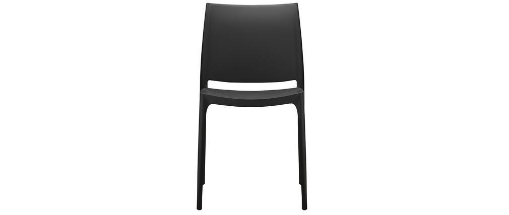 Chaises design empilables noires intérieur / extérieur (lot de 4) CALAO