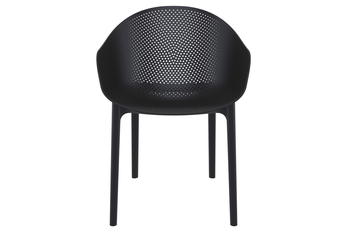 Chaises design empilables noires intrieur / extrieur (lot de 4) OSKOL