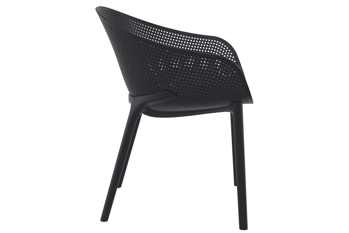 Chaises design empilables noires intrieur / extrieur (lot de 4) OSKOL