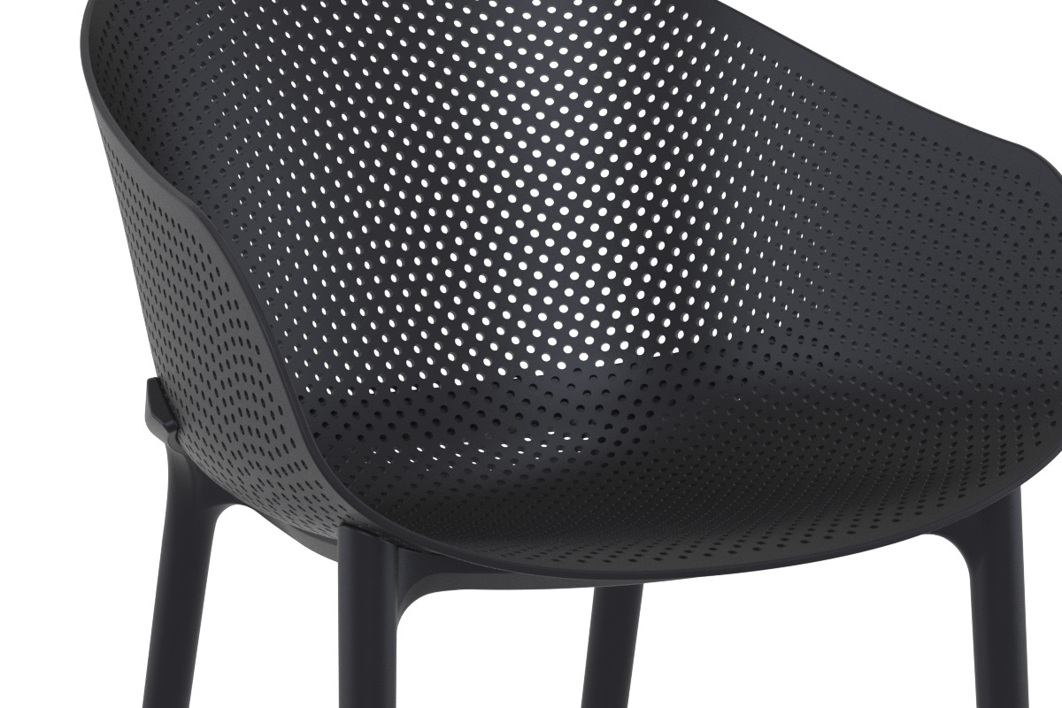 Chaises design empilables noires intrieur / extrieur (lot de 4) OSKOL