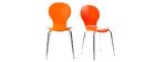 Chaises design empilables oranges (lot de 2) NEW ABIGAIL