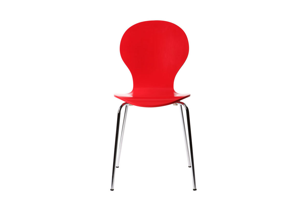 Chaises design empilables rouges (lot de 2) NEW ABIGAIL