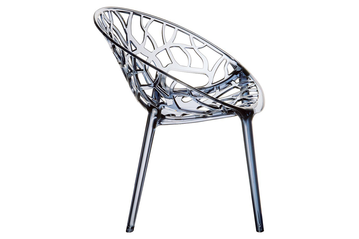Chaises design empilables transparentes fum�es (lot de 4) ARBOL