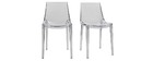 Chaises design empilables transparentes int&eacute;rieur / ext&eacute;rieur  (lot de 2) YZEL