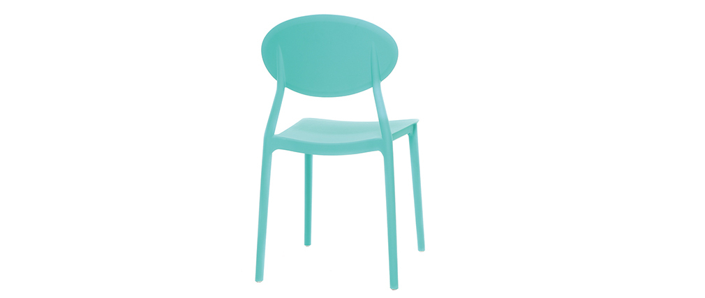 Chaises design empilables turquoise (lot de 2) ANNA