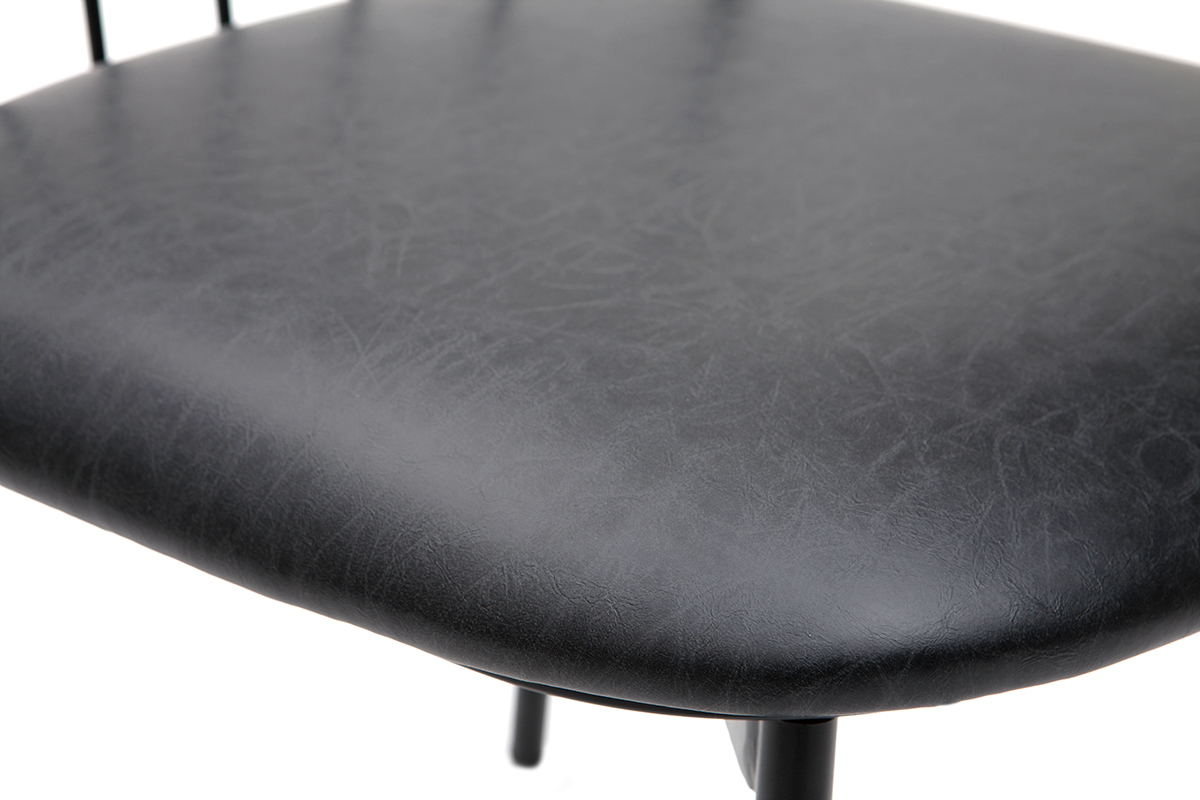 Chaises design en m�tal noir avec coussin (lot de 2) GRID