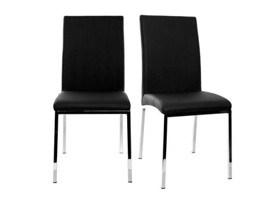 Chaises design en polyur&eacute;thane noir (lot de 2) SIMEA