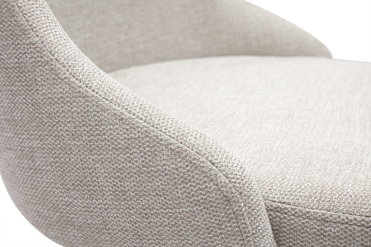 Chaises design en tissu effet velours beige naturel et mtal noir (lot de 2) CULT