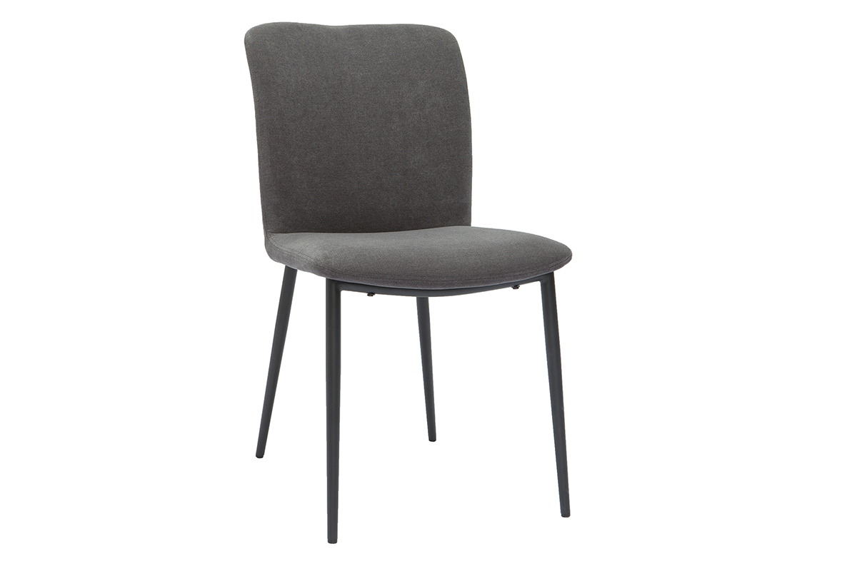 Chaises design en tissu effet velours gris (lot de 2) FOSTY