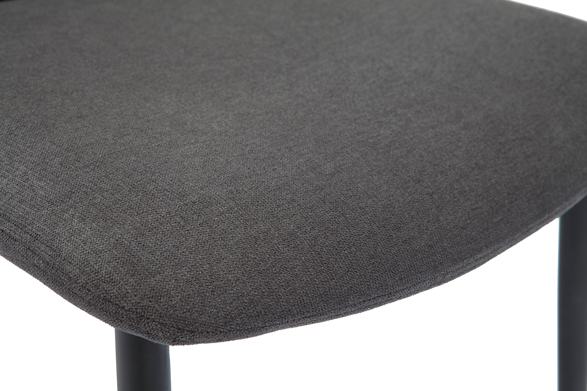 Chaises design en tissu effet velours gris (lot de 2) FOSTY