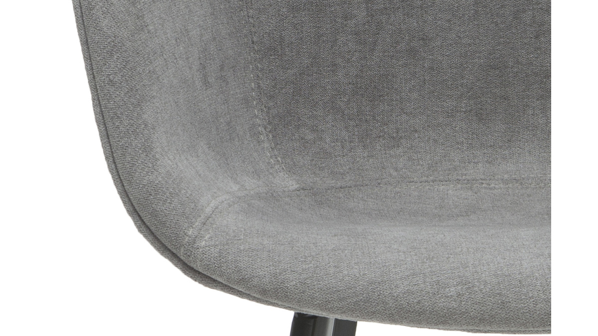 Chaises design en tissu effet velours gris (lot de 2) SAKE