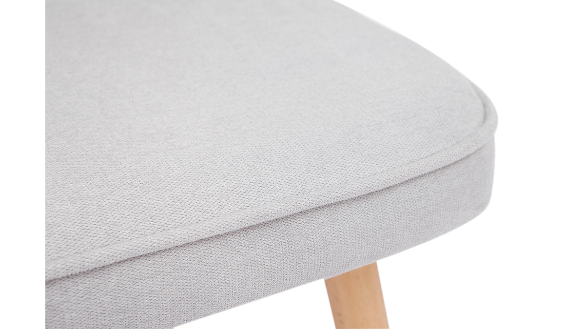 Chaises design en tissu effet velours gris et bois clair (lot de 2) FANETTE