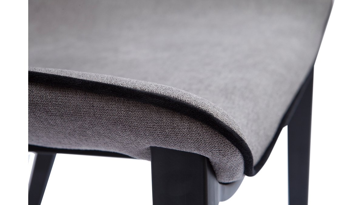 Chaises design en tissu effet velours gris et métal (lot de 2) BLAZE