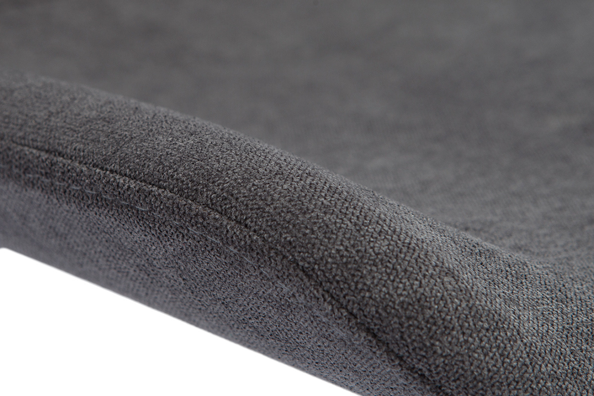 Chaises design en tissu effet velours gris fonc� et m�tal noir (lot de 2) RIOT