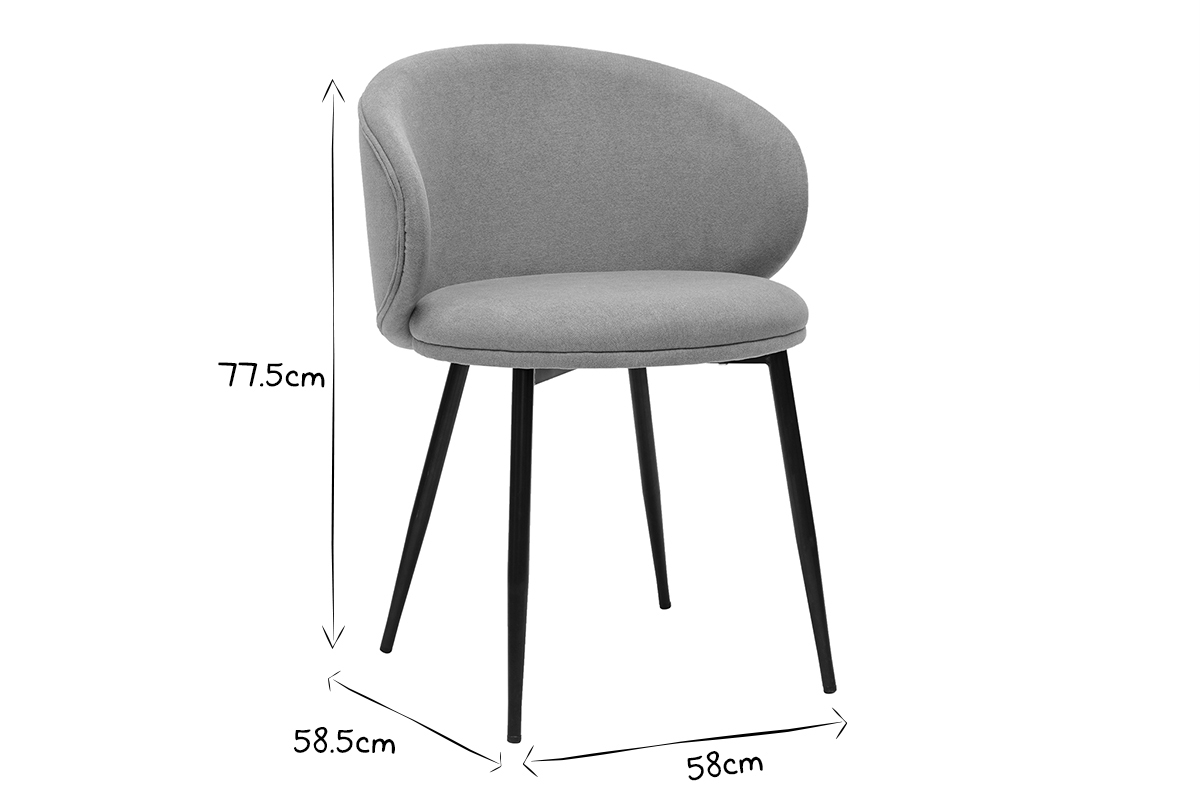 Chaises design en tissu effet velours jaune moutarde et m�tal noir (lot de 2) ROSALIE