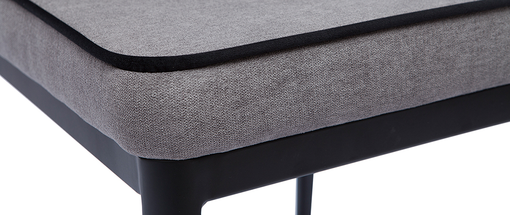 Chaises design en tissu effet velours texturé gris (lot de 2) LONDON