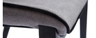 Chaises design en tissu effet velours texturé gris et métal (lot de 2) BLAZE