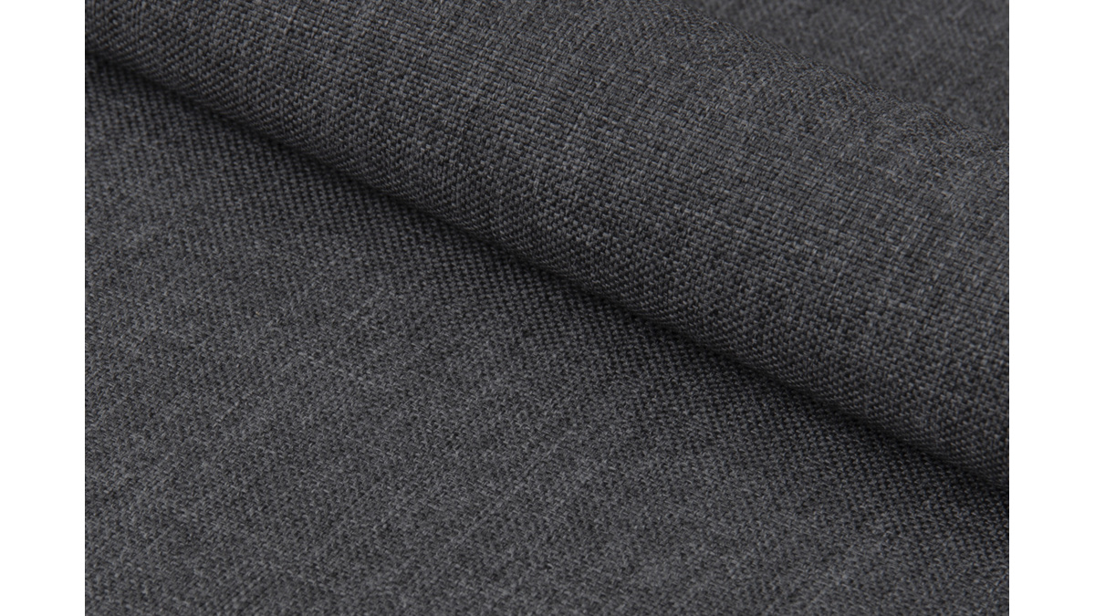 Chaises design en tissu gris anthracite et métal noir (Lot de 4) LUCKY