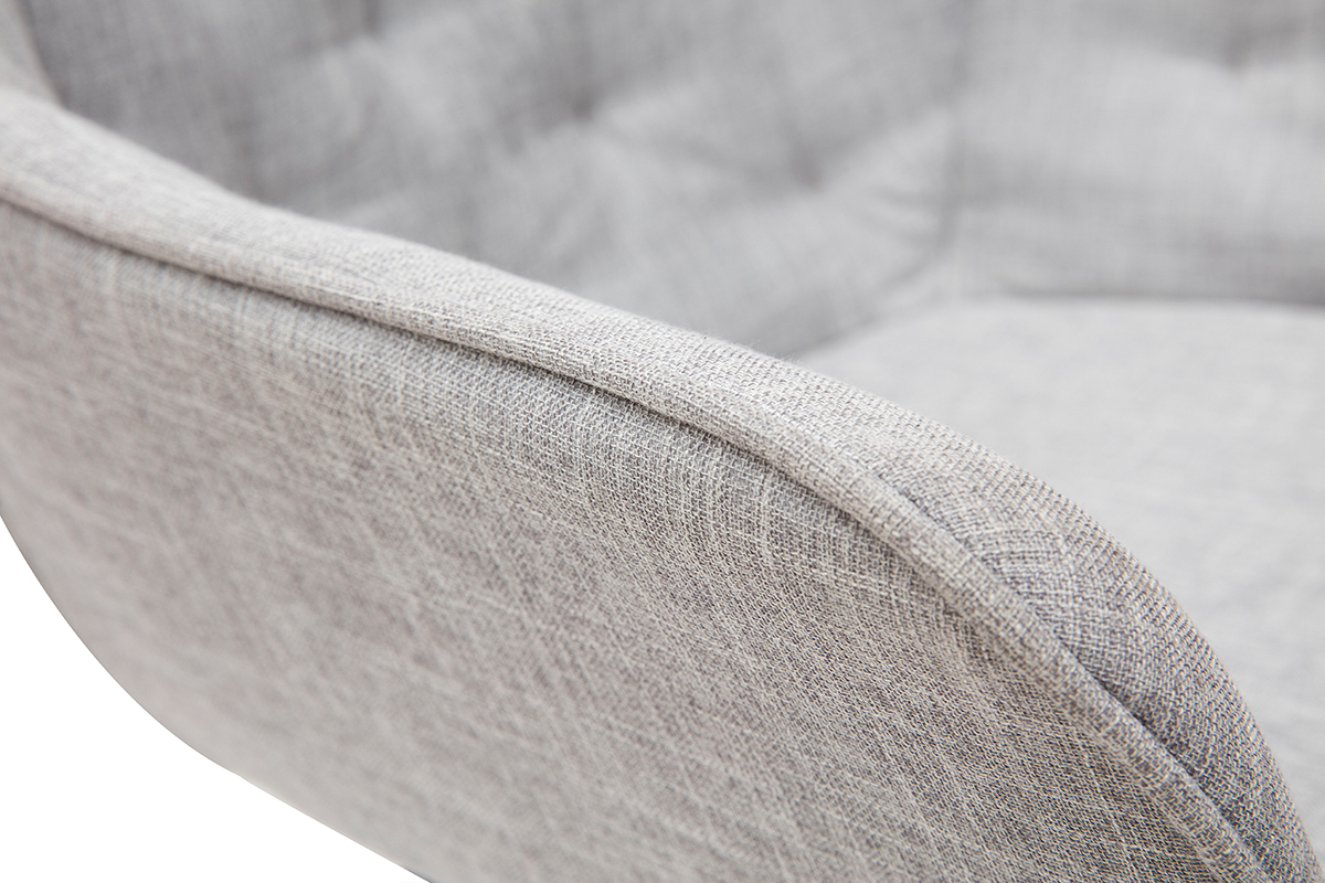 Chaises design en tissu gris clair et pieds m�tal noir (lot de 2) BURTON