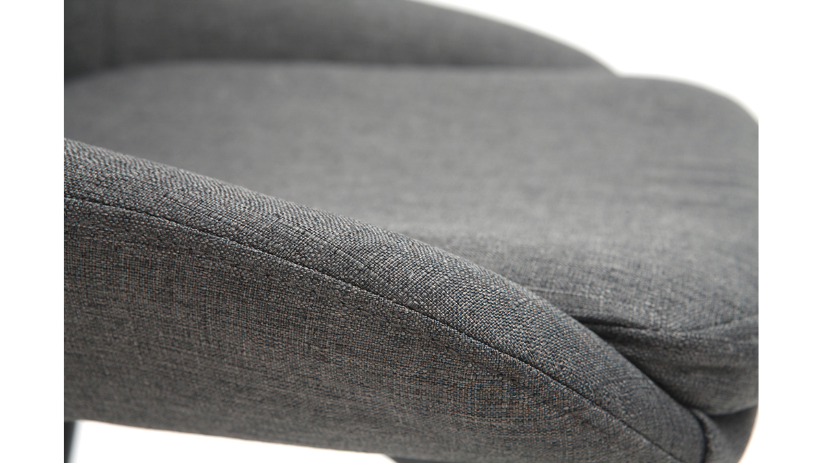 Chaises design en tissu gris et métal noir (lot de 2) HOLO