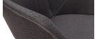 Chaises design en tissu gris foncé et métal (lot de 2) TAYA