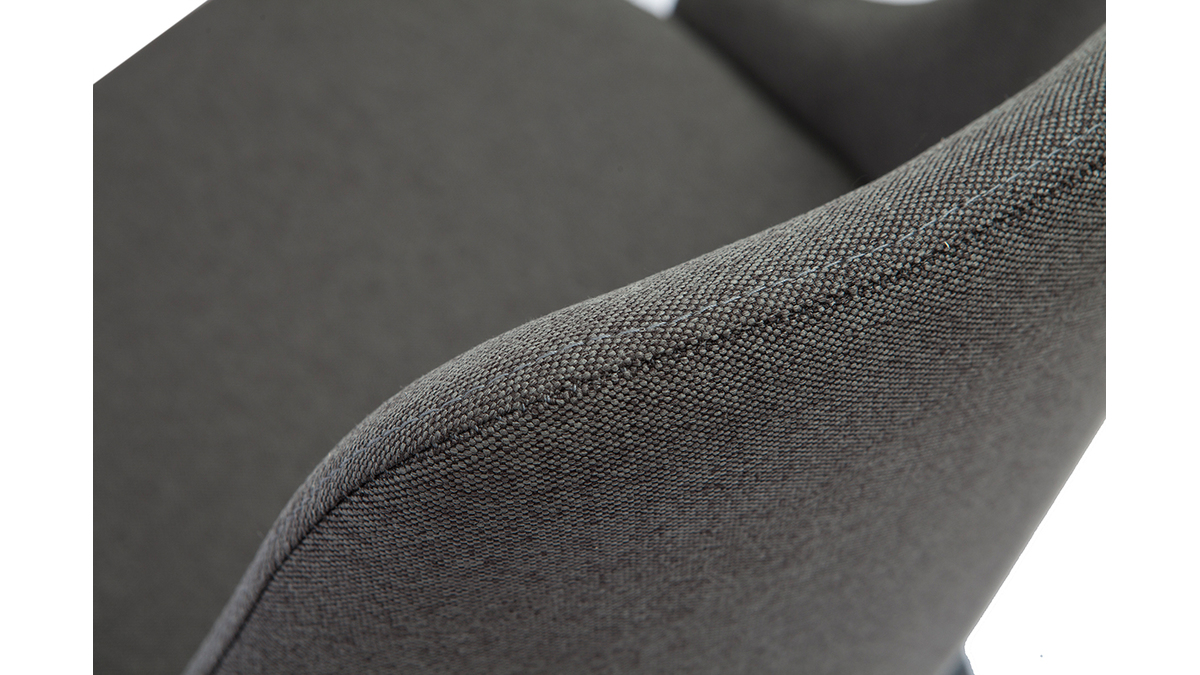 Chaises design en tissu gris fonc et mtal noir (lot de 2) CULT
