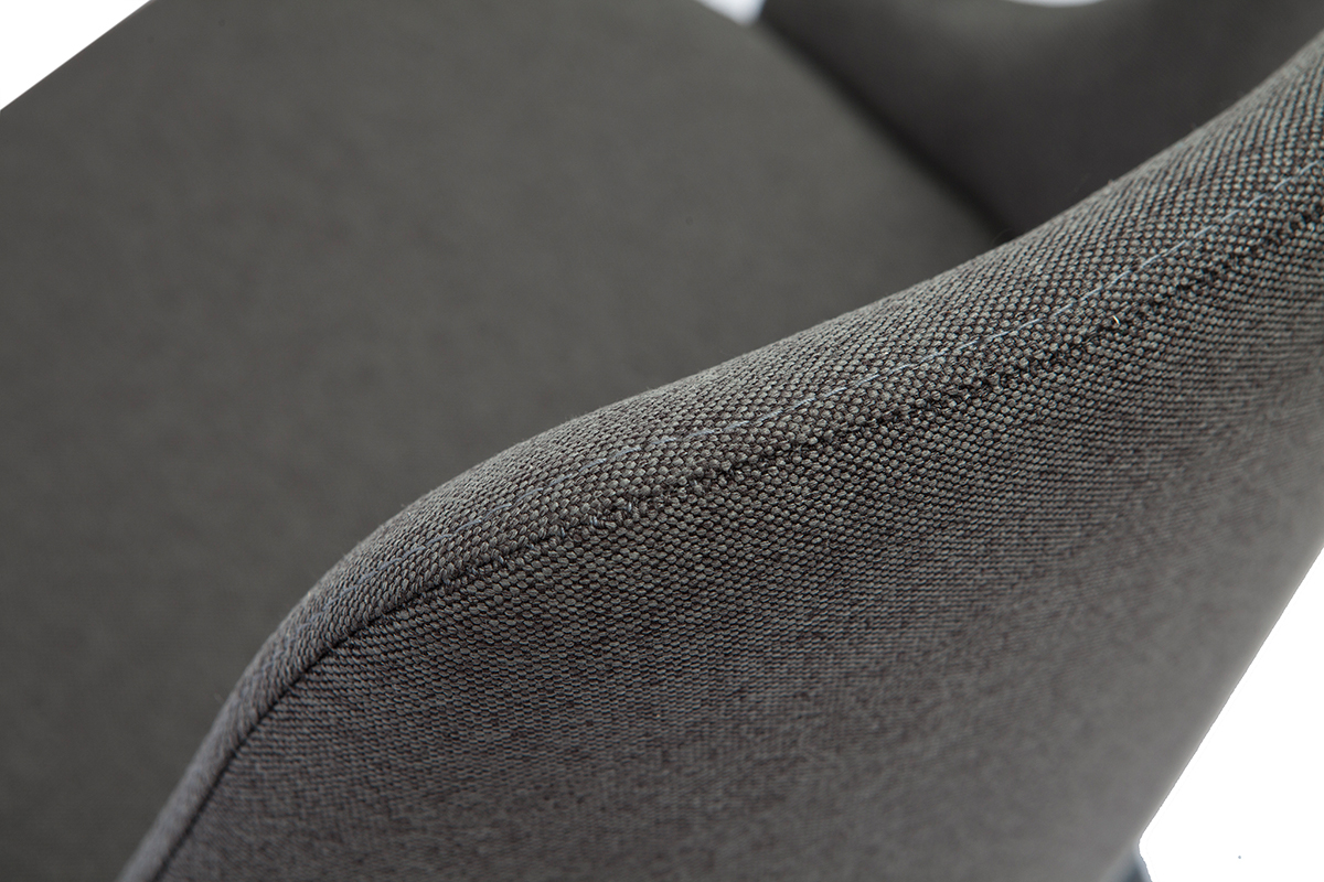 Chaises design en tissu gris fonc� et m�tal noir (lot de 2) CULT