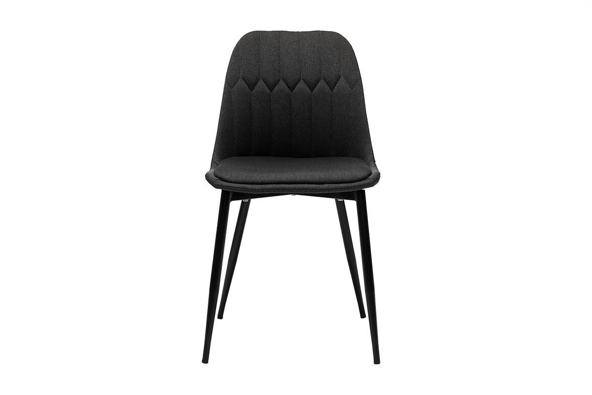 Chaises design en tissu gris fonc� et m�tal noir (lot de 2) FUSE