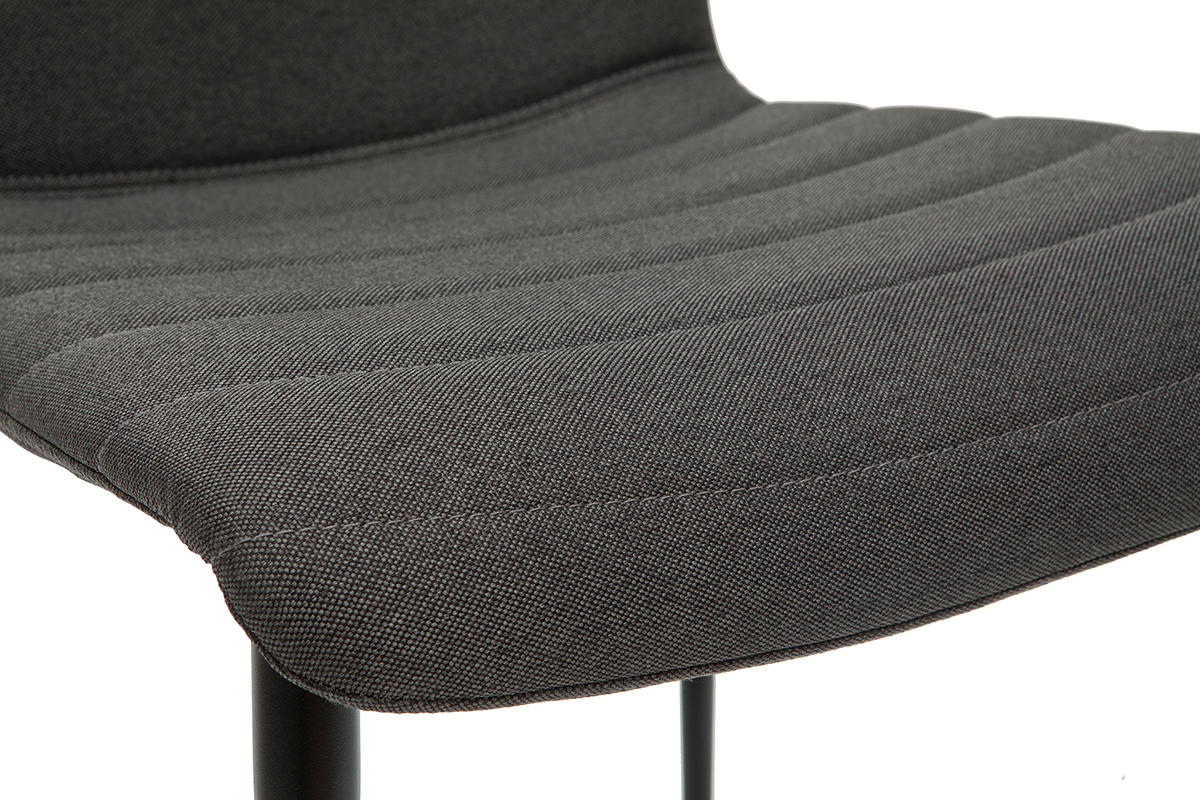 Chaises design en tissu gris fonc� et m�tal noir (lot de 2) ZADIG